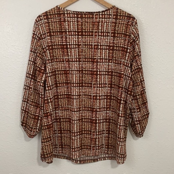 Perception Women Plaid 3/4 Sleeve Blouse Size 2X - Picture 3 of 6